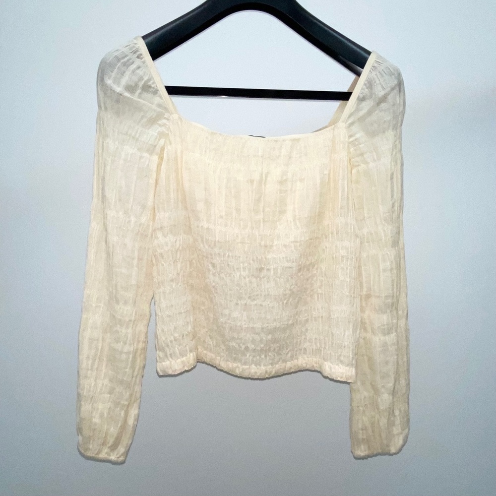 Elie Tahari Cream Blouse Size Small